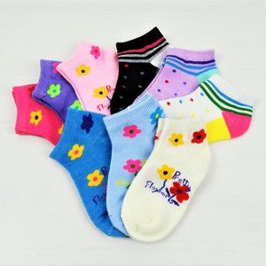NWT 9-Pairs Girl's's Cotton Socks 1-3 YO